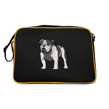 Englische Bulldogge - Sac Retro - noir/or - Dos