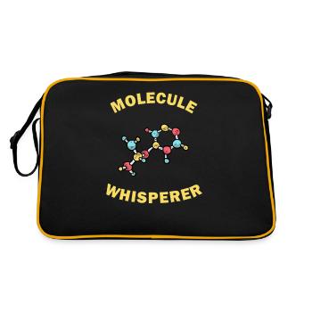 Molecule Whisperer Funny Gift - Retro Tasche - Schwarz/Gold - Hinten