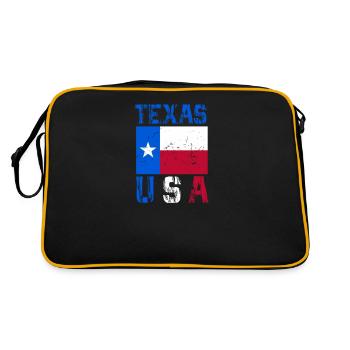 Texas-Flagge USA Design für Lone Star State Fans - Retro Tasche - Schwarz/Gold - Hinten