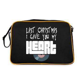 Last Christmas Wham geschenk - Retro Tasche - Schwarz/Gold - Hinten