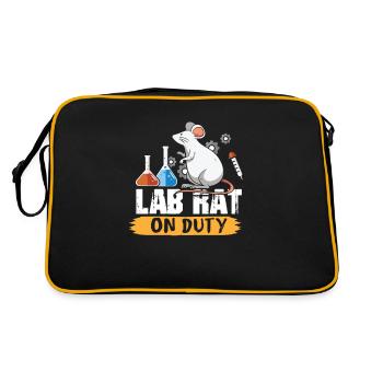 Laborratte am Arbeiten wissenschafts shirt design - Retro Tasche - Schwarz/Gold - Hinten