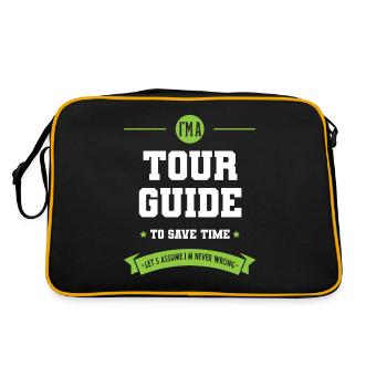 Ich bin Reiseleiter - Reiseleiter Job Geschenk lustig - Retro Tasche - Schwarz/Gold - Hinten