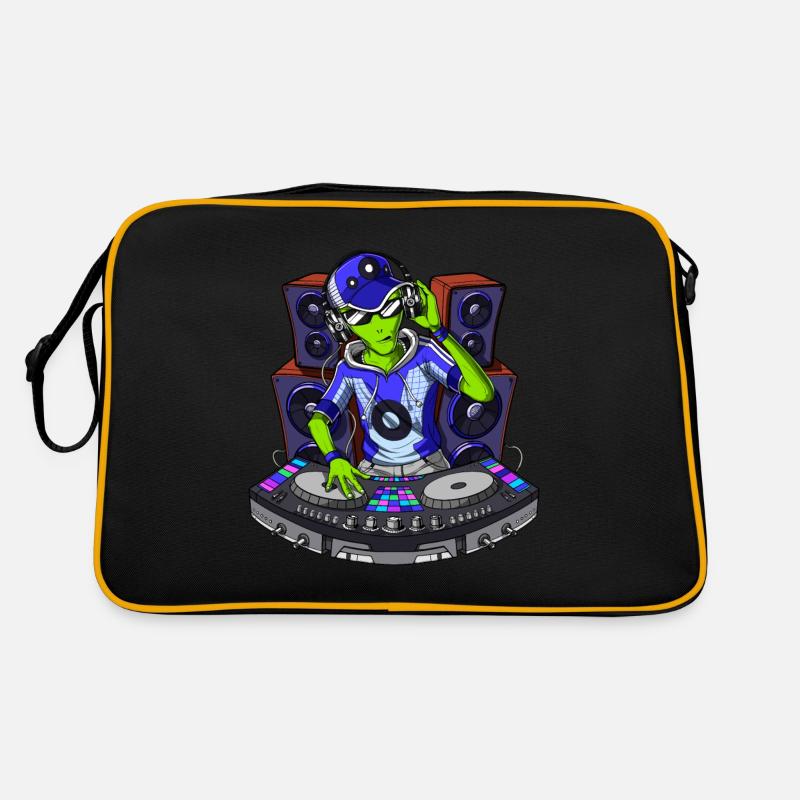 Space Alien DJ - Retro Bag - black/gold