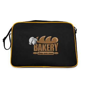 Bakery design with bread and baker's hat - Retro Bag - black/gold - Back