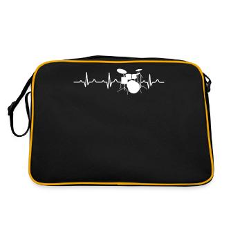 Drums Heartbeat Drummer Music Band - Sac Retro - noir/or - Dos