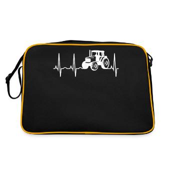 Farmers Tractor Farming Heartbeat - Sac Retro - noir/or - Dos