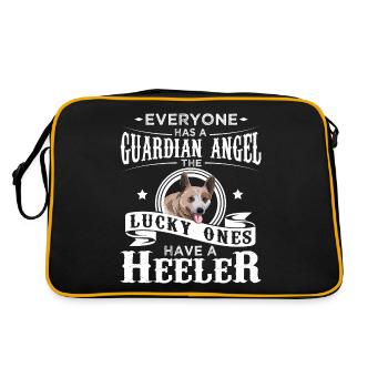Cadeau de chien de bétail australien ange gardien - Sac Retro - noir/or - Dos