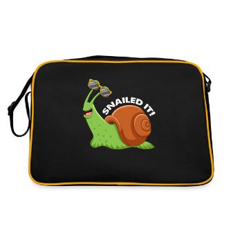 Langsame Schnecke Sonnenbrille Schneckenfan - Retro Tasche - Schwarz/Gold - Hinten