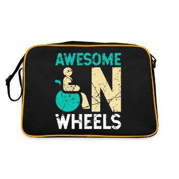 Humour en fauteuil roulant handicap handicap - Sac Retro - noir/or - Dos