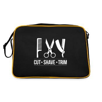 Salon de coiffure barbier salon de coiffure ciseaux de coiffeur - Sac Retro - noir/or - Dos