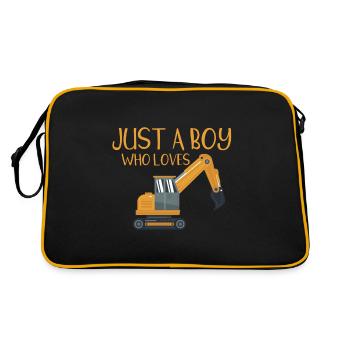 Excavatrice drôle juste un garçon construisant le jouet rc - Sac Retro - noir/or - Dos
