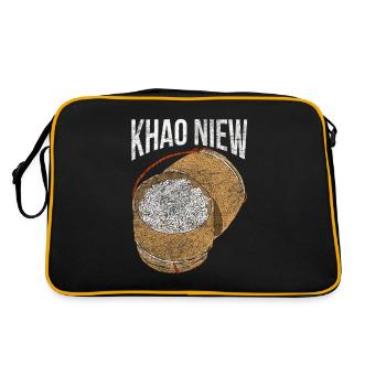 Riz gluant Thai Khao Niew Laos asiatique - Sac Retro - noir/or - Dos