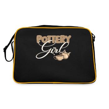 Potter craft pottery gift - Retro Bag - black/gold - Back