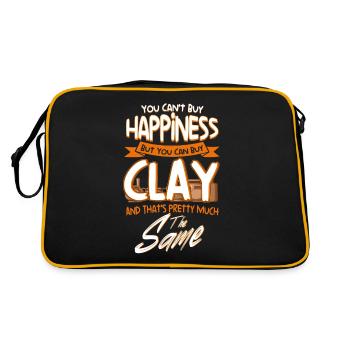 Pottery handmade pottery gift - Retro Bag - black/gold - Back