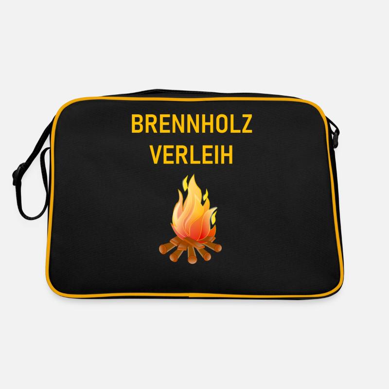 brennholz verleih - Retro Tasche - Schwarz/Gold