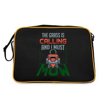 Lawn Mower Gardener Mowing Grass Gardening Gift - Retro Bag - black/gold - Back