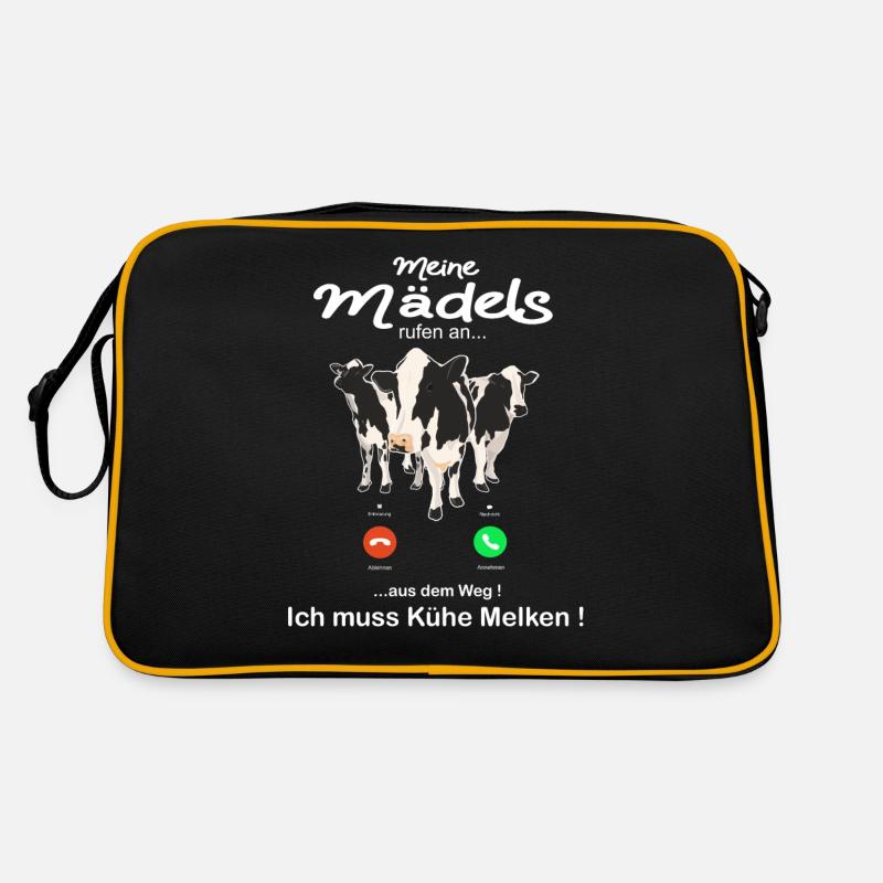 Idée de cadeau de conception de vache fermier fermier Sac Retro