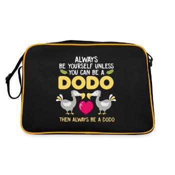Cadeau drôle d'amant de dodo pour les fans de dodo - Sac Retro - noir/or - Dos