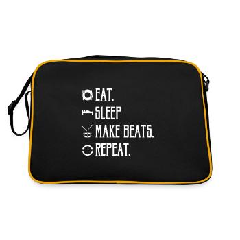 Eat. Sleep. Make beats. Repeat. 2 - Retro Bag - black/gold - Back