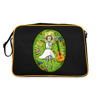 Squelette Hippie - Sac Retro - noir/or - Dos
