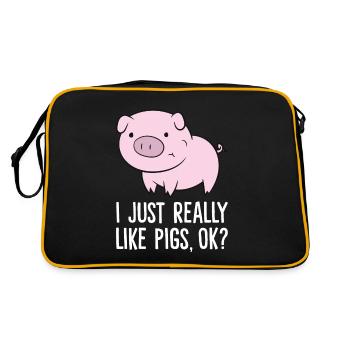 J’aime les Pigs juste really, d’accord ? Love Pigs - Sac Retro - noir/or - Dos