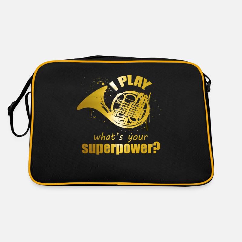 Conception de superpuissance de cor pour les joueurs de cor français Sac Retro