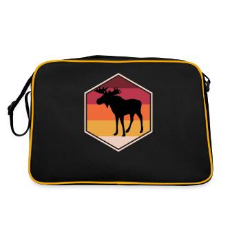 Awesome Moose Present Idea For Boys - Retro Tasche - Schwarz/Gold - Hinten