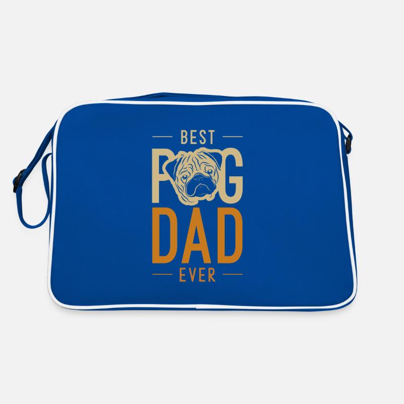 Mens bester Mops Papa jemals cooles süßes Vatertagsgeschenk Retro Tasche