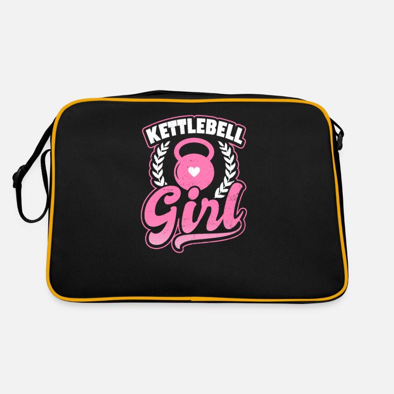 Kettlebell Kettlebell Mädchen Geschenk - Retro Tasche - Schwarz/Gold