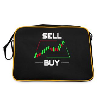 Stock Market Trader Candlestick Chart Trading Gift - Retro Bag - black/gold - Back