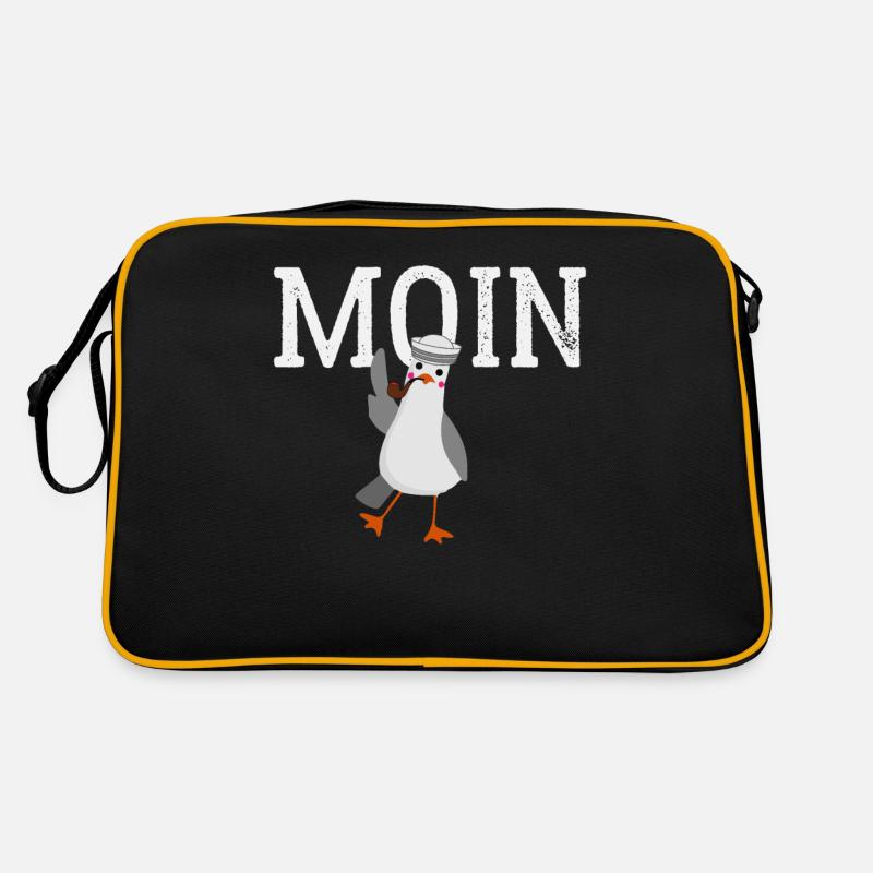 Moin Moin Möwe am Kiel am Meer Retro Tasche