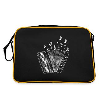 Accordion Music Note Design for Music Accordionist - Retro Bag - black/gold - Back