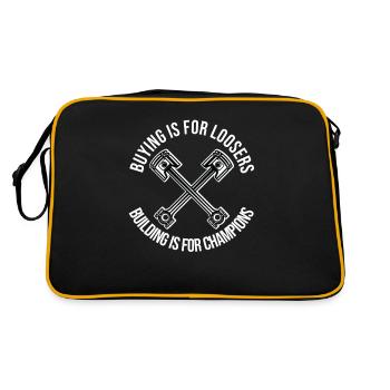 Auto KFZ Mechaniker Werkstatt Autoschrauber - Retro Tasche - Schwarz/Gold - Hinten