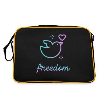 Oiseau amoureux liberté paix amour - Sac Retro - noir/or - Dos