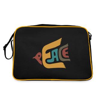 Amoureux des oiseaux liberté paix amour - Sac Retro - noir/or - Dos