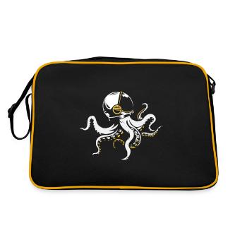 Astronaut moon outer space outer space planet galaxy - Retro Bag - black/gold - Back