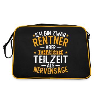 Rentner 2021 Ruhestand Lustiges Rentner - Retro Tasche - Schwarz/Gold - Hinten