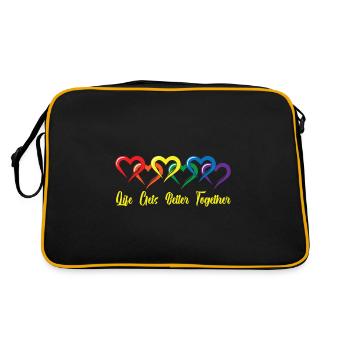 Gay Love Gay Gay Pride Gift Pride - Retro Bag - black/gold - Back