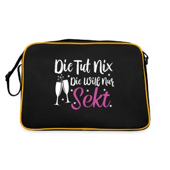 She doesn't do anything that only wants sparkling wine drinker gift - Retro Bag - black/gold - Back