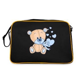 Ours en peluche mignon avec un coeur célèbre l'amour - Sac Retro - noir/or - Dos