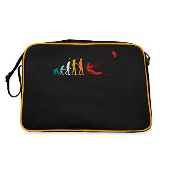 Retro Evolution Kite Surfing Funny Kite Boarding - Retro Bag - black/gold - Back