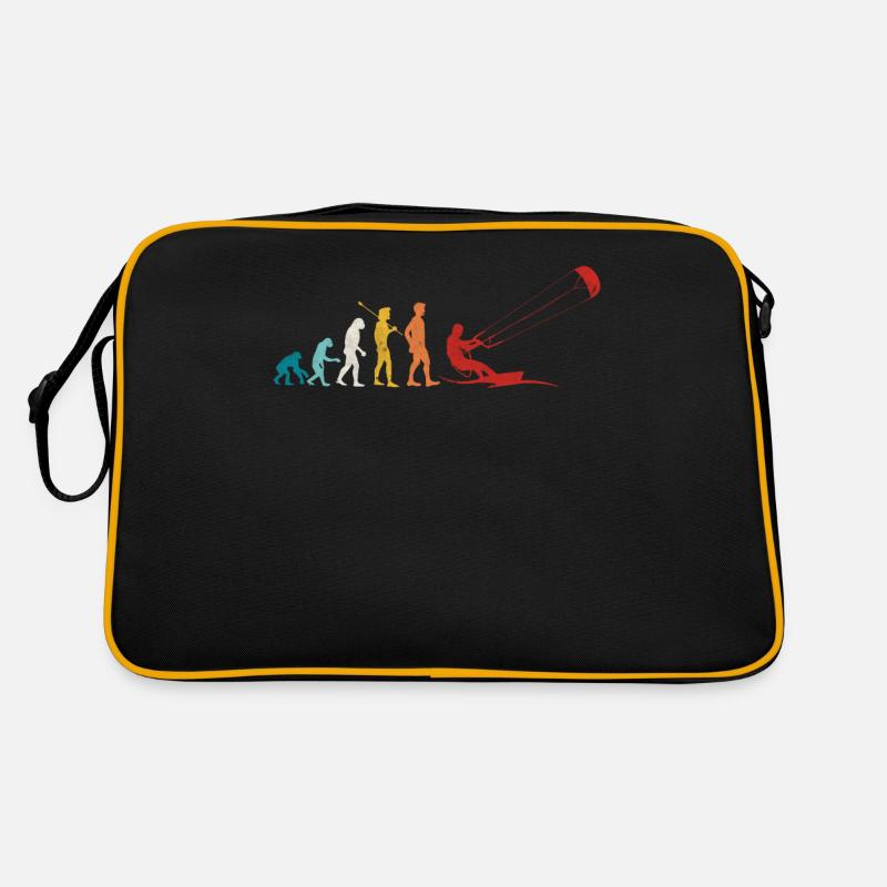 Retro Evolution Kite Surfing Funny Kite Boarding - Sac Retro - noir/or