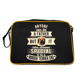 Border terrier dad funny - Retro Bag - black/gold - Back