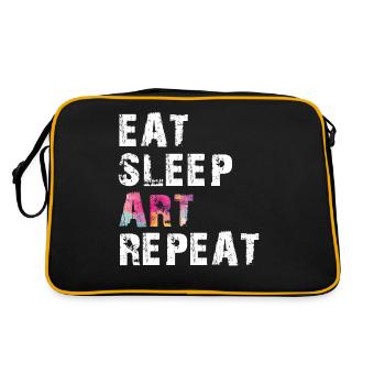EAT SLEEP ART REPEAT - Retro Bag - black/gold - Back