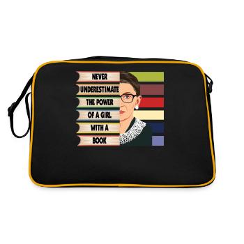 La citation de Ruth Bader Ginsburg ne jamais estimer le RI - Sac Retro - noir/or - Dos
