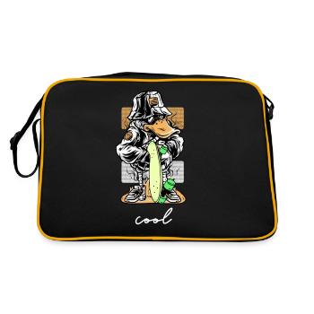 Kinder Ente Skateboard cool - Retro Tasche - Schwarz/Gold - Hinten