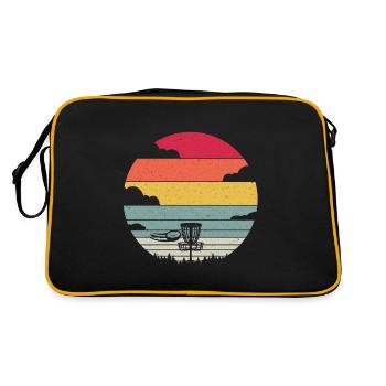 Sonnenuntergang Frisbee Vintage Vintage Disc Golf Ultimate - Retro Tasche - Schwarz/Gold - Hinten