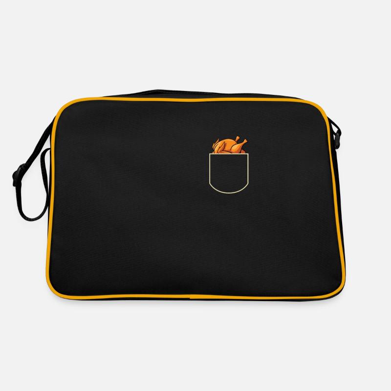 Brathähnchen In Der Brusttasche Huhn Geschenkidee Retro Tasche