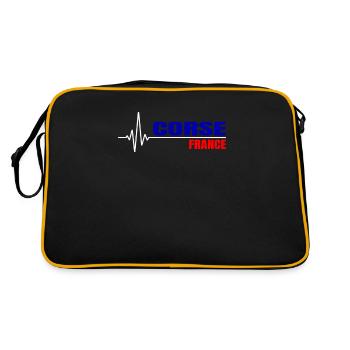 Cadeau de battement de coeur de vacances Corse France - Sac Retro - noir/or - Dos