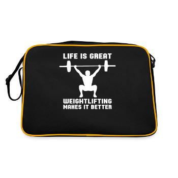 Weightlifting weightlifter barbell - Retro Bag - black/gold - Back